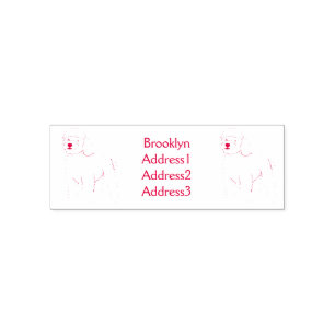Happy brown poodle cartoon illustration self-inking stamp