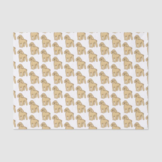 Happy brown poodle cartoon illustration  tissue paper (Front)