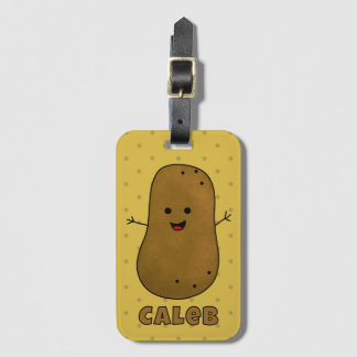 Happy Brown Potato Personalised Luggage Tag