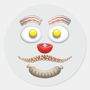 Happy Brunch Face Classic Round Sticker