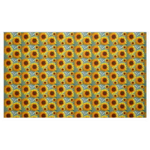 Happy Bubbly Sunflowers Fabric