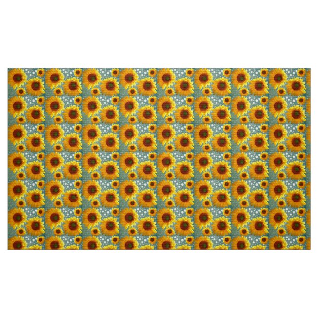Happy Bubbly Sunflowers Fabric (Fat Quarter)