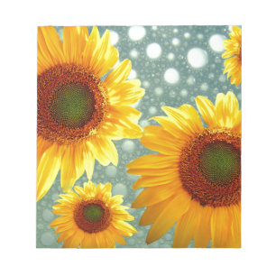 Happy Bubbly Sunflowers Notepad