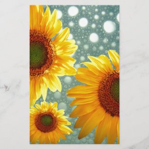 Happy Bubbly Sunflowers Stationery