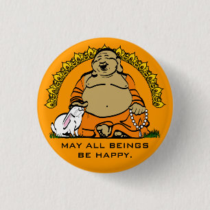 HAPPY BUDDHA 3 CM ROUND BADGE