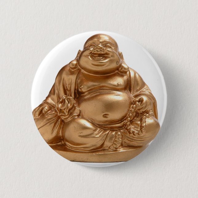Happy Buddha 6 Cm Round Badge (Front)