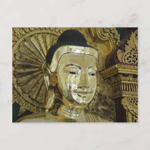 Happy Buddha Meditating Praying Eyes Open Postcard