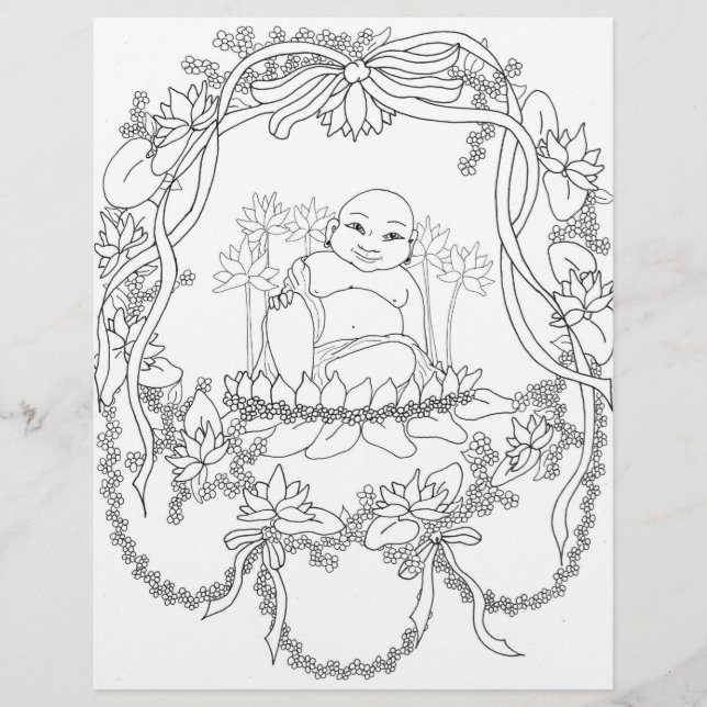 Happy Buddha with Lotus (Front)