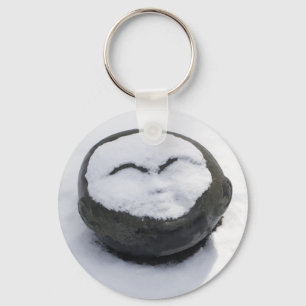 Happy Buddha With Snow Facial Key Ring