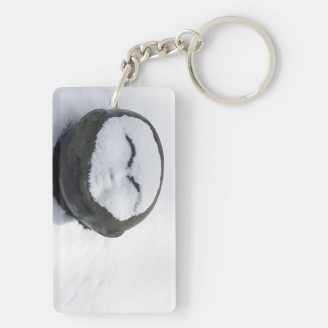 Happy Buddha With Snow Facial Key Ring (Back)