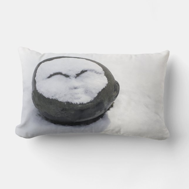 Happy Buddha With Snow Facial Lumbar Cushion (Front)