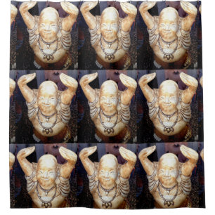 happy buddhas shower curtain