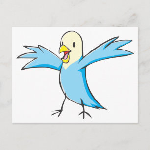 Happy Budgerigar Parrot Bird Cartoon Postcard
