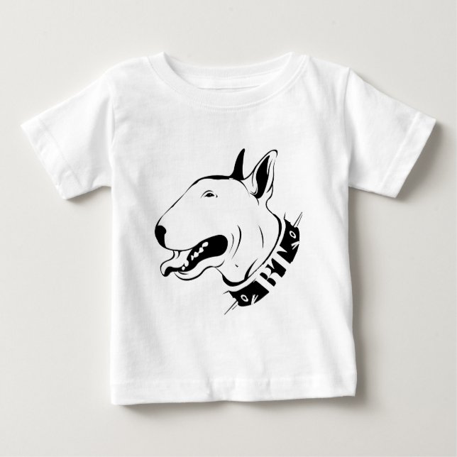 Happy Bull Terrier Baby T-Shirt (Front)