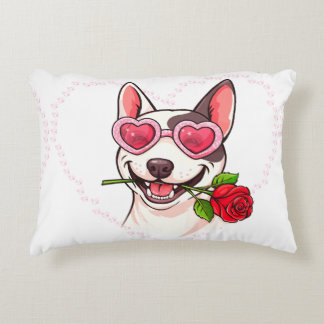Happy bull terrier decorative cushion