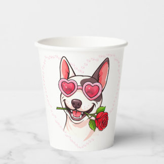 Happy bull terrier paper cups