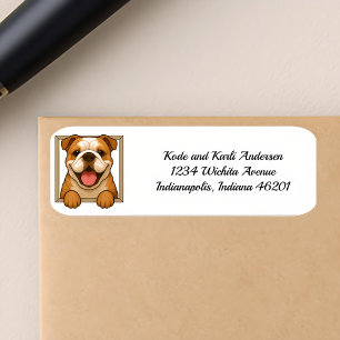Happy Bulldog Return Address Label
