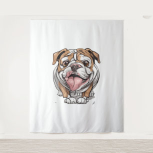 Happy Bulldog Tapestry