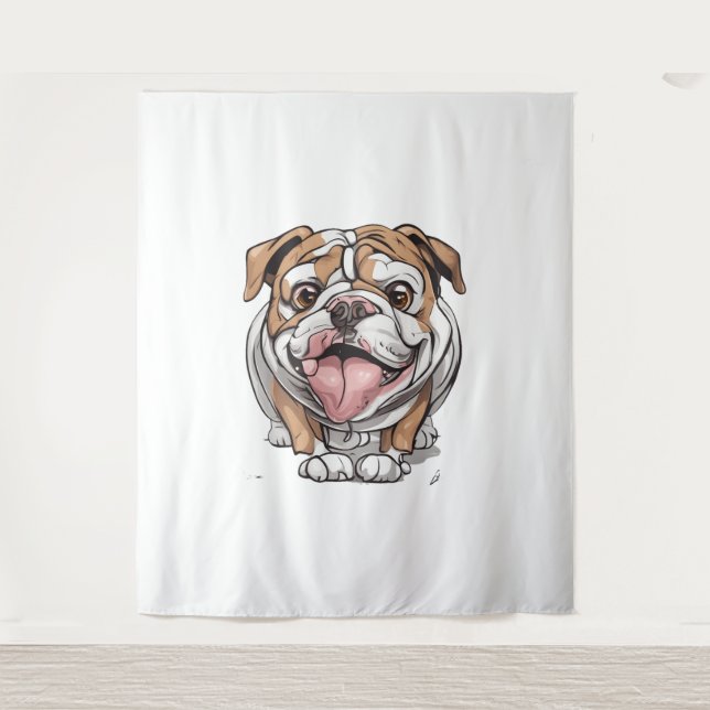 Happy Bulldog   Tapestry (Front)