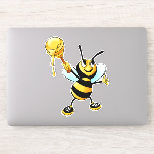 Happy Bumble Bee with a Scoop of Honey