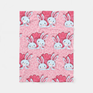 happy bunnies fleece blanket