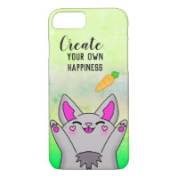 Happy Bunny Cute Carrot Positive Motivation