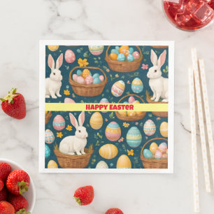 Happy Bunny Easter Modern Collection Napkin