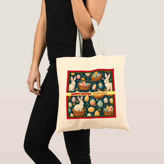 Happy Bunny Easter Modern Collection Tote Bag (Front (Product))