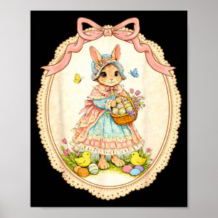 Happy bunny funny rabbit for kids girls women teen poster