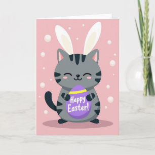 Happy Bunny Kitty Greeting Card