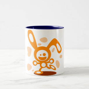 Happy Bunny(Orange) Two-Tone Coffee Mug
