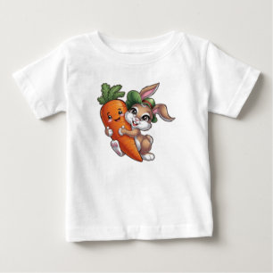 Happy bunny with a giant carrot baby T-Shirt