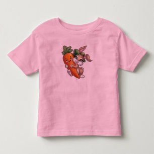 Happy bunny with a giant carrot toddler T-Shirt