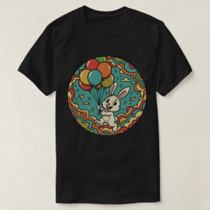 Happy Bunny with Balloons - Groovy Celebration Art T-Shirt