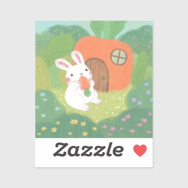 Happy Bunny with Carrot in Forest (Sheet)