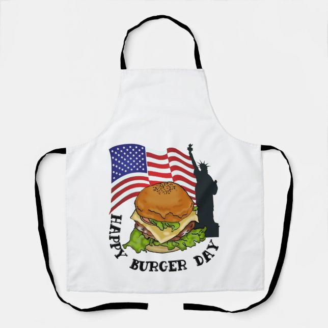 Happy burger day  apron (Front)