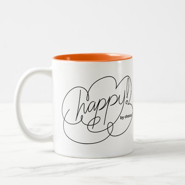 HAPPY by choice - Bold CloudS Two-Tone Coffee Mug (Left)