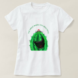 Happy Cactus Funny T-Shirt - Custom Text