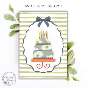 "Happy CAKE Day!" Birthday Cake and Candles  Card