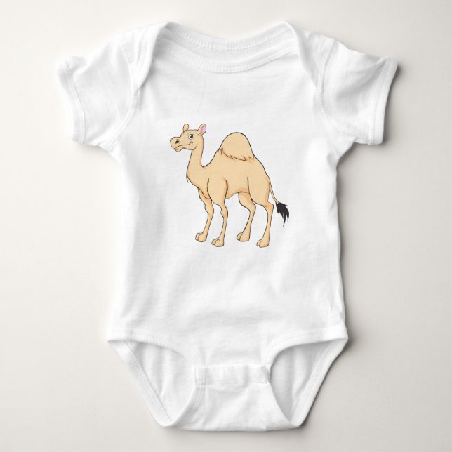 Happy Camel Cartoon Baby Bodysuit (Front)