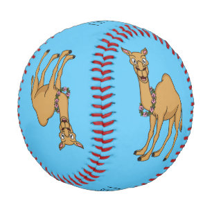 Happy camel cartoon illustration baseball