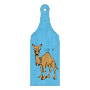Happy camel cartoon illustration cutting board
