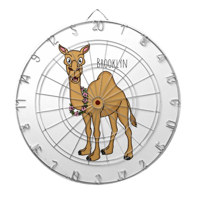 Happy camel cartoon illustration  dartboard (Front)