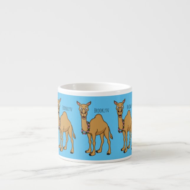 Happy camel cartoon illustration  espresso cup (Front)