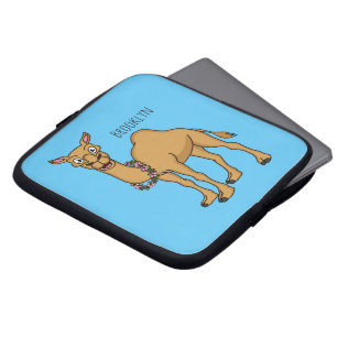 Happy camel cartoon illustration laptop sleeve
