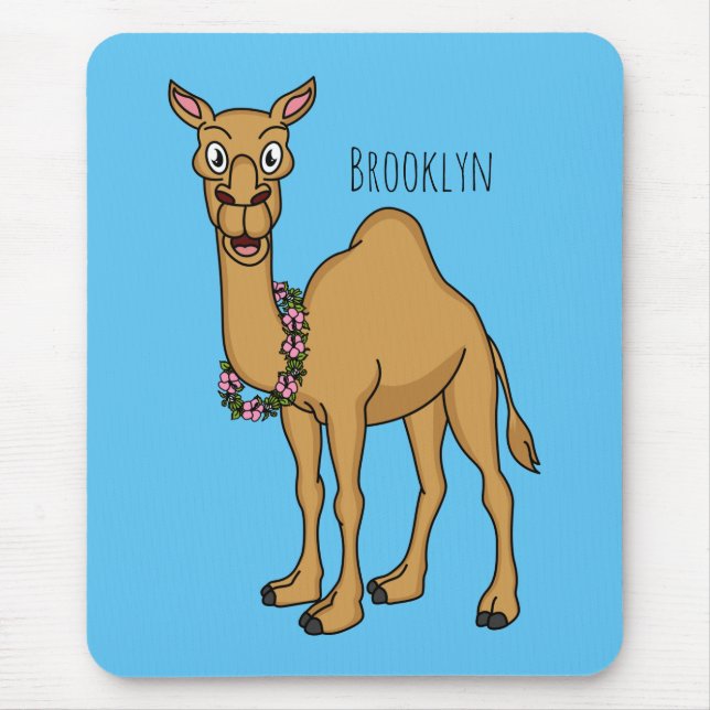 Happy camel cartoon illustration mouse pad (Front)