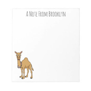 Happy camel cartoon illustration notepad