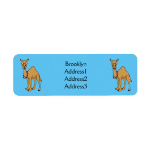 Happy camel cartoon illustration return address label