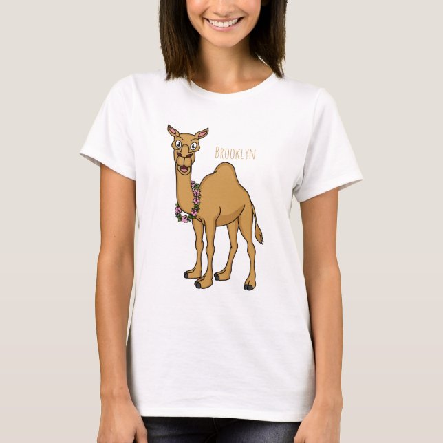 Happy camel cartoon illustration T-Shirt (Front)