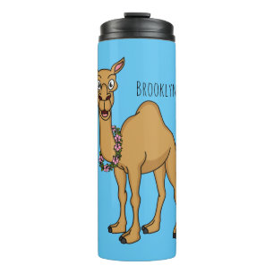 Happy camel cartoon illustration thermal tumbler